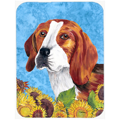 Planche à découper en verre east urban home beagle et tournesol