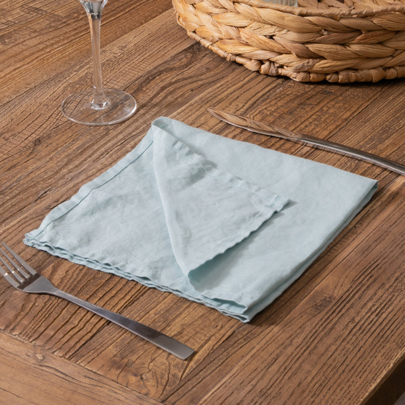 Linen No Pattern Napkin, Blue