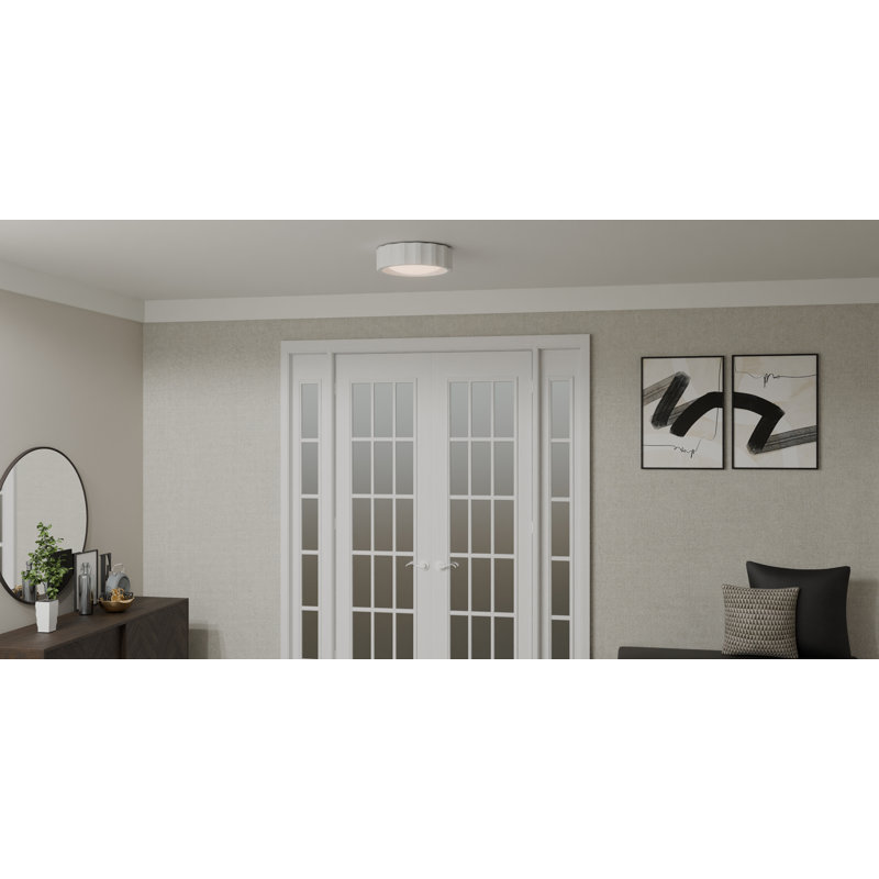Diaja 2-Light Textured White Flush Mount Light