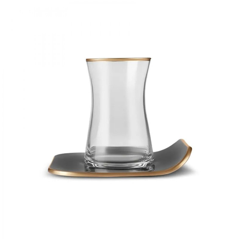 Ebern Designs 1ml Glass Teapot Set, Clear/Gray