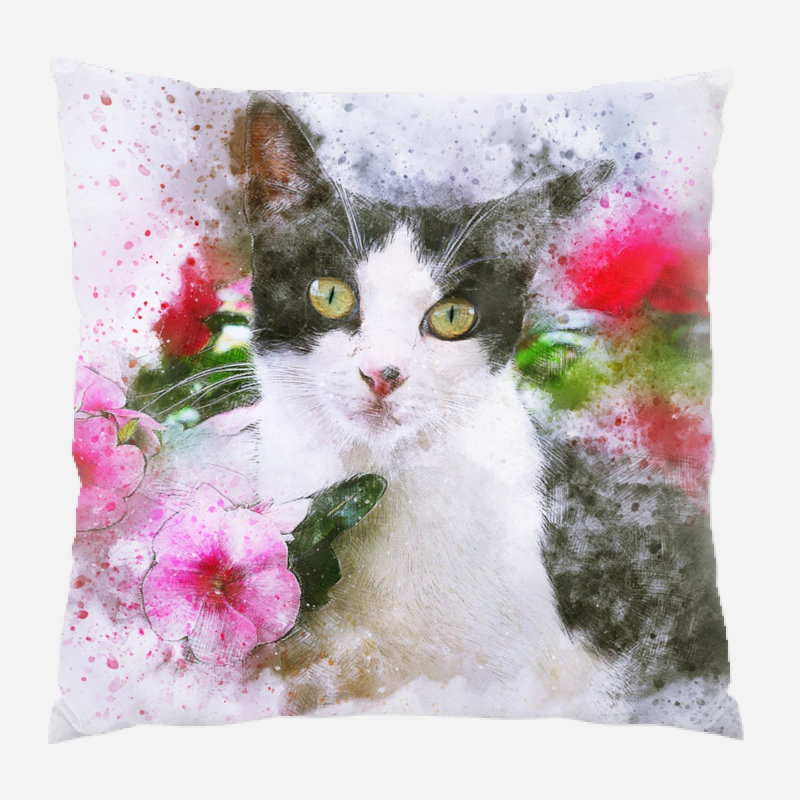 Housse et insert de coussin carré DUCAN, Microsuède, Intérieur