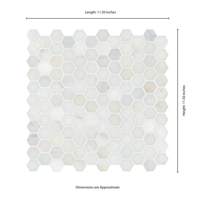 Calacatta Gold Hexagon 12 in. x 12 in. Polished Marble Mosaic Floor and Wall Tile
