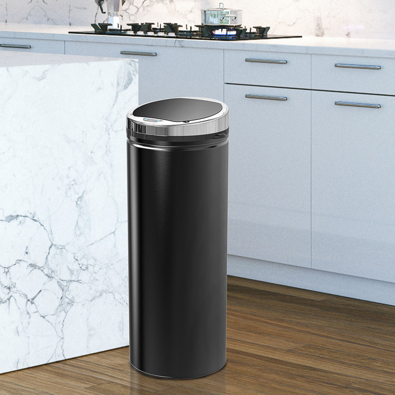 Steel Motion Sensor Kitchen Trash Can - 50L, Chrome