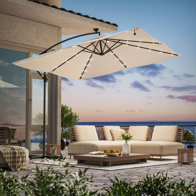 98.4'' Lighted Cantilever Umbrella