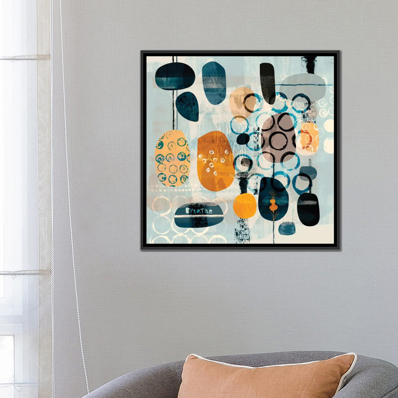 «Breathe», reproduction d'impression sur toile, H 26 po x l 26 po x P 1,5 po, Toile avec cadre flottant noir, Pas de tapis