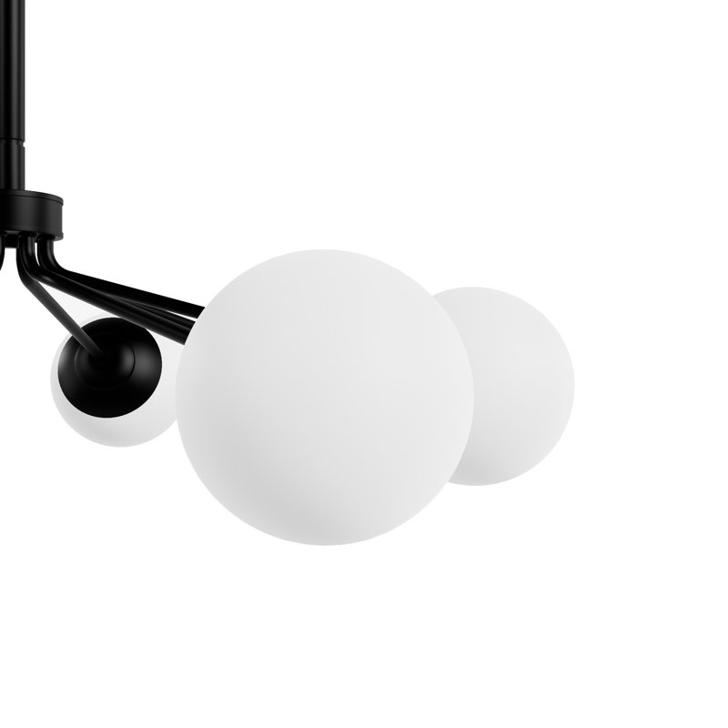 Hepburn 8 - Light Sputnik Modern Linear Chandelier, Matte Black