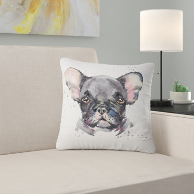 Mignon chiot aquarelle - coussin imprimé animal