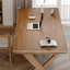 Bureau noyer + bois massif rectangulaire noir + fer-1054978029