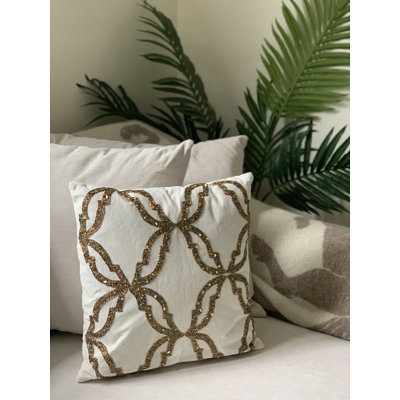 BRIX Velvet Beaded Throw Pillow