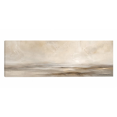 «Horizon in Sand and Stone», art abstrait sur toile tendue avec paysage neutre