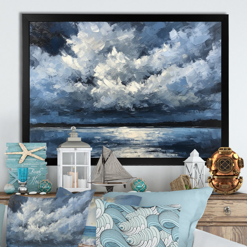 Tempête, formation de la côte sur toile, Cadre photo noir, H 12 po x l 20 po x P 1 po