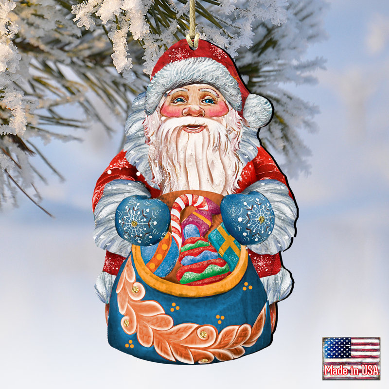 Ornement en bois de noël décoratif cadeau, H 5,5 po x l 3,5 po x P 0,5 po