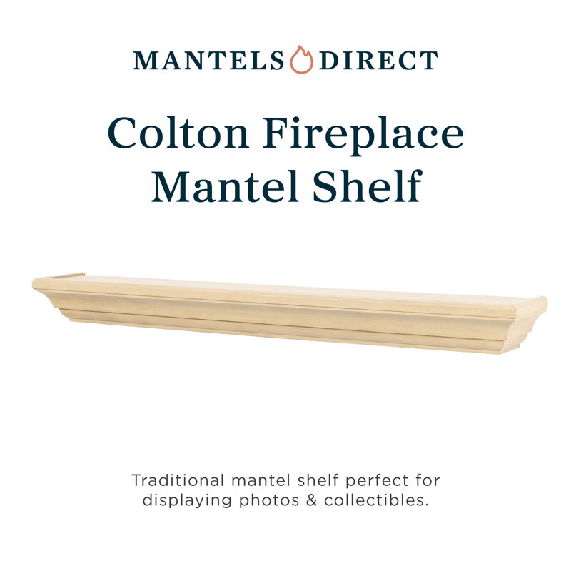  Colton Floating Wood Fireplace Mantel Shelf 60 in. - Crafted from Pine Wood - Traditional Design, 60" Length, Unfinished