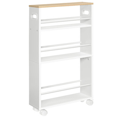 3-Tier Rolling Utility Cart with Locking Wheels, Metal Utility Cart