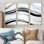 Ensemble de décorations murales abstraites modernes "Waves" noir et gris