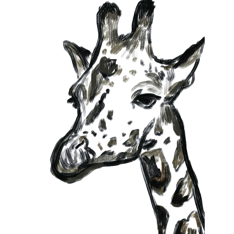 Croquis de girafe 2, H 16 po x l 12 po x P 1,25 po