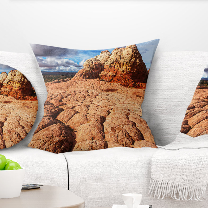 Design Art Tough Rocks in Vermillion Cliffs - Landscape Printed Pillow ...