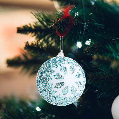 Christmas Decorations Decorative Ornaments Snowflake Colored Christmas Balls Christmas Decorations High End Hanging Balls Layout Christmas Ornaments