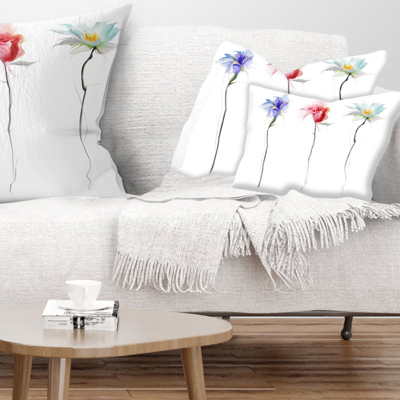 Coussin Floral, Rectangulaire, 12 po x 20 po