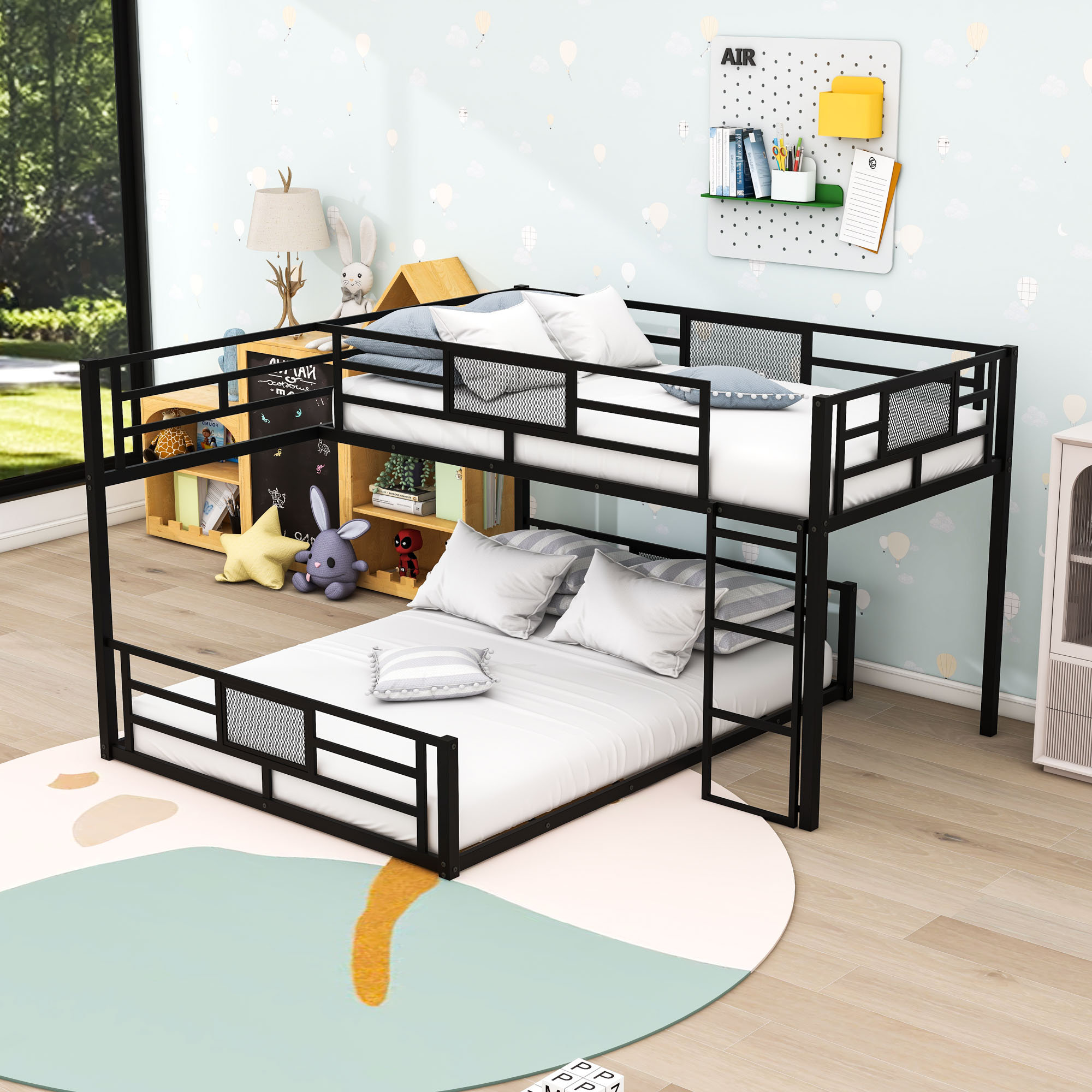 Isabelle & Max™ Twin Over Full L-Shaped Metal Bunk Bed - Wayfair Canada