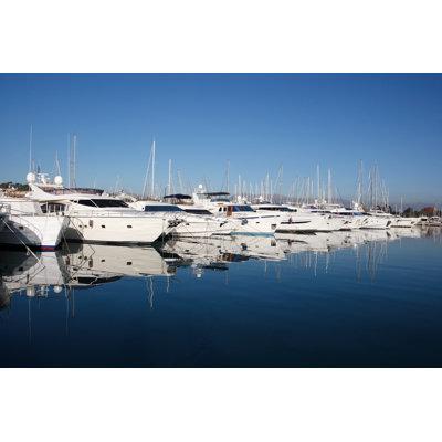 Yachts at Mediterranean Harbor 1 Piece Wrapped Canvas Wall Art