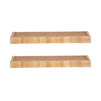 Two-Piece Rattan Shelf Set