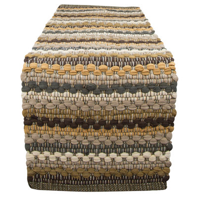 Gracie Oaks Mineral Stripe Chindi Table Runner - 13" X 54"