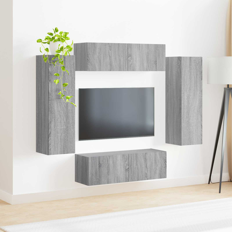 Unfinished Entertainment Centre for TVs up to 77", Grey Sonoma