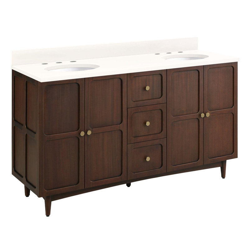 72" Delavan Vanity With Undermount Sinks, Arctic White Quartz, 72"
