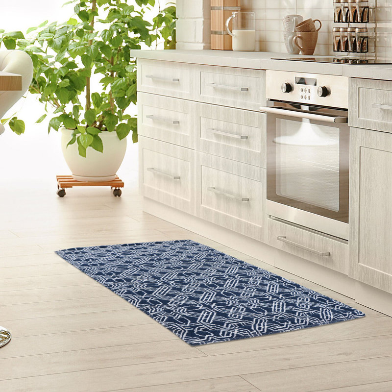 Geometric Polyester Anti-Fatigue Kitchen Mat
