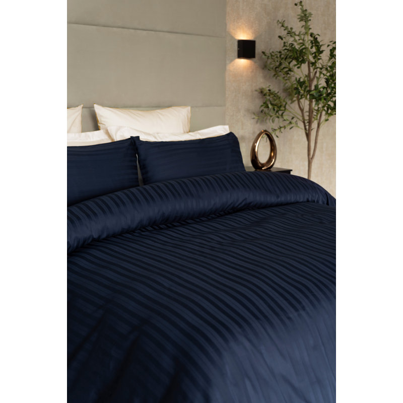 Tribeca Cotton Duvet Cover Set with Pillowcases, Double, Navy