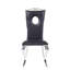 Chaise d'appoint noire et en acier inoxydable avec dossier découpé (ensemble de 2)