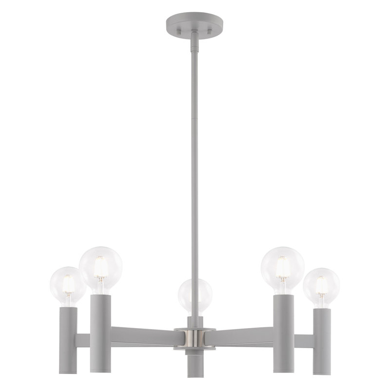 Martella 5-Light Chandelier, Nordic Gray, 6" H x 25" W x 25" D