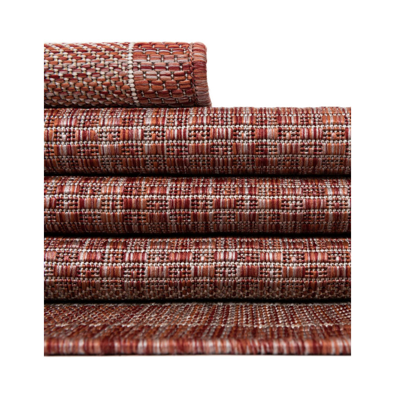 Tapis intérieur / extérieur Sevinc, Rouge, Rectangle 7'10" x 11'4"