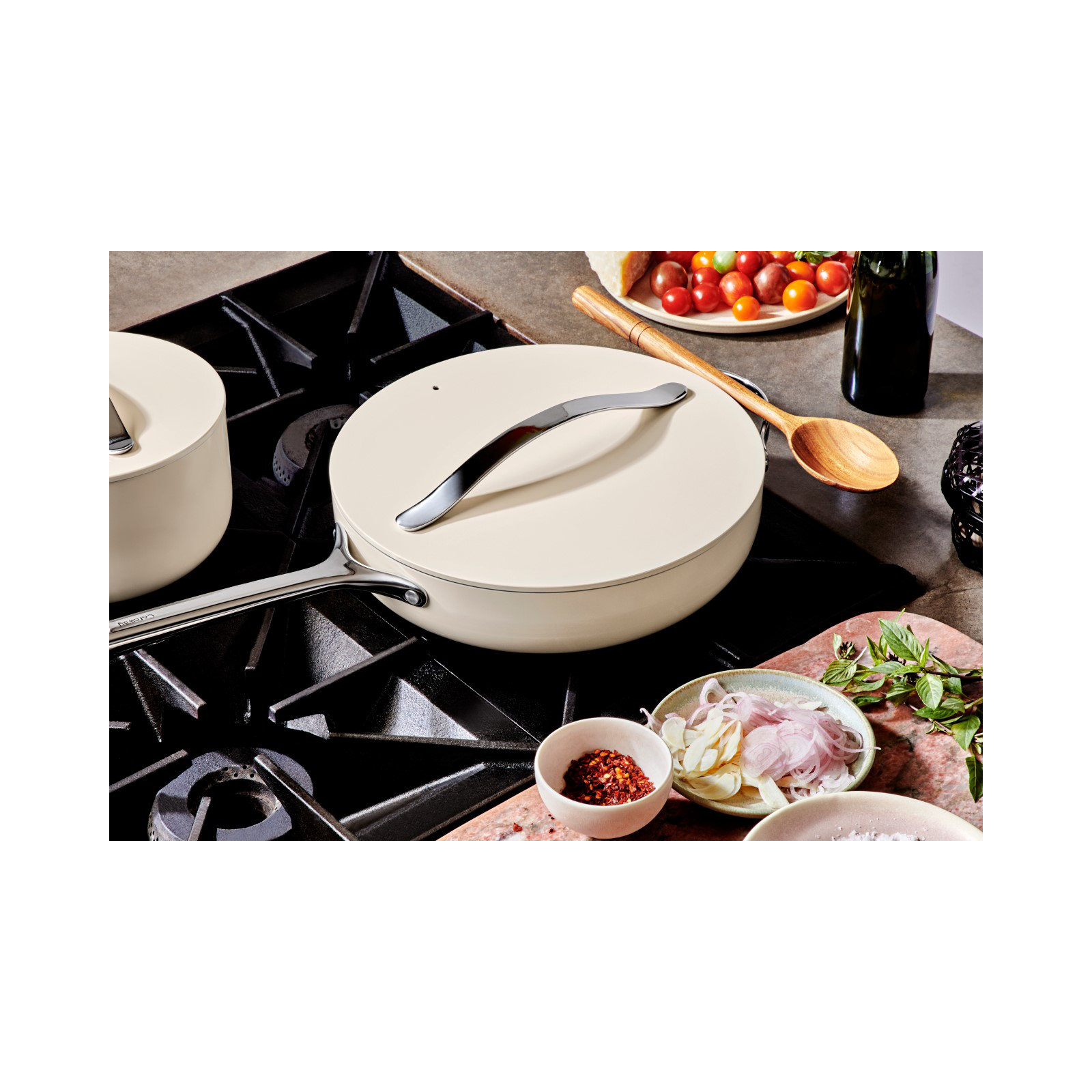 Caraway Non-Toxic Ceramic Nonstick Cookware Set, Cream