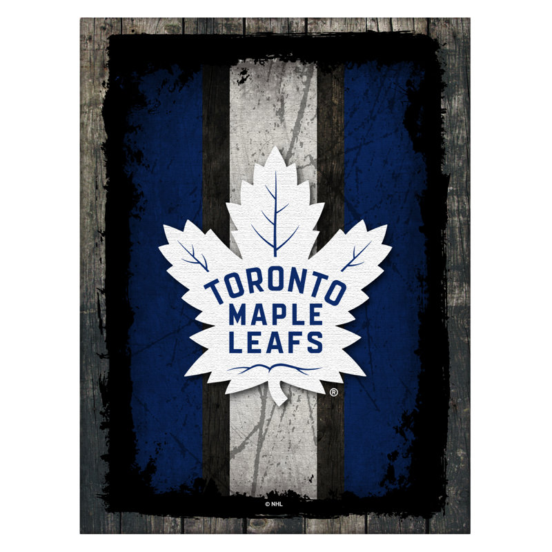 Art sur toile NHL Logo, Maple Leafs de Toronto, H 20 po x l 15 po x P 1 po