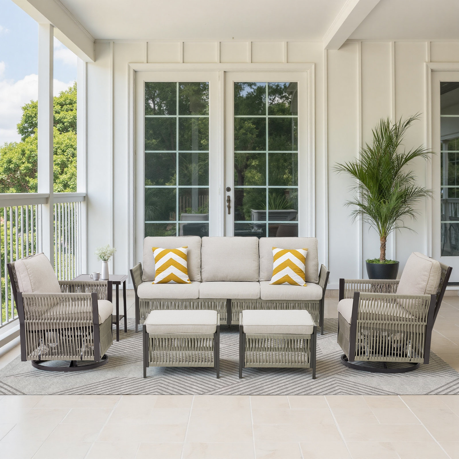6-Piece Patio Set - Cream 🇬🇧
