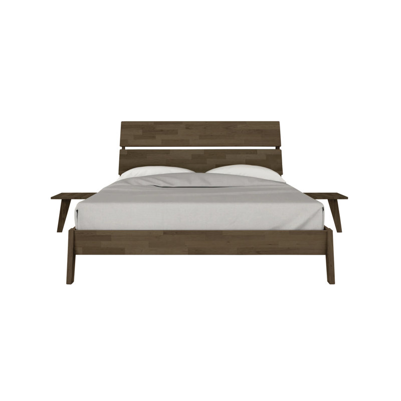 Linn Solid Wood Platform 2 Piece Bedroom Set, Taupe Oak, Queen