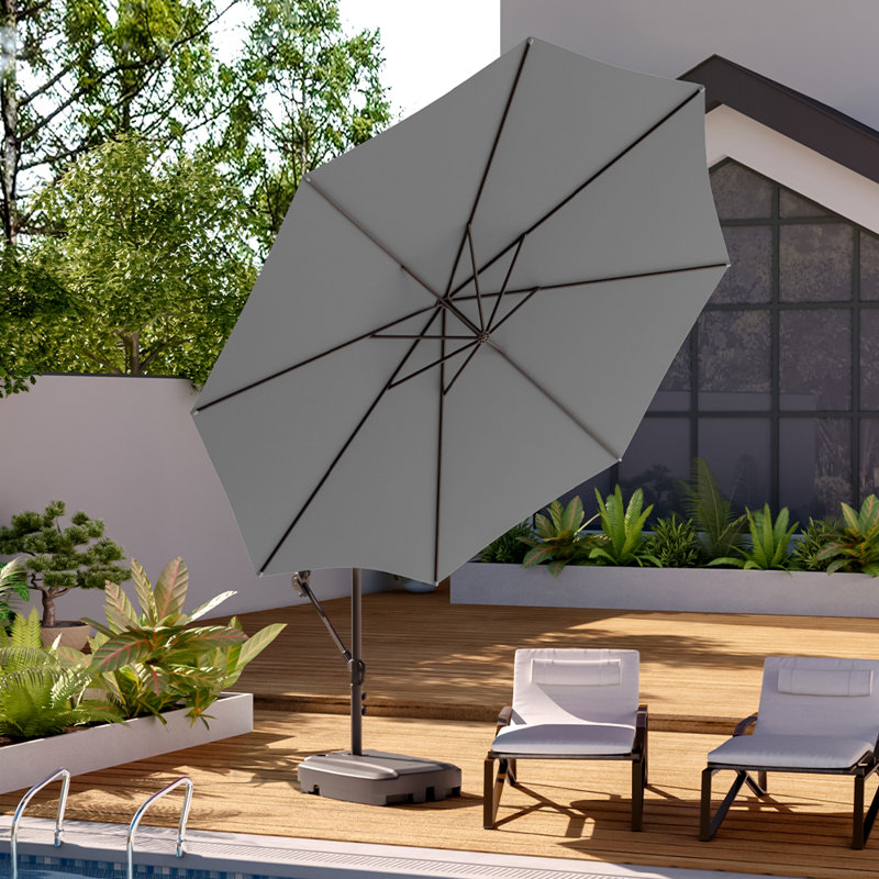 Ashleigh 300cm Tilt Cantilever Parasol, Light Grey