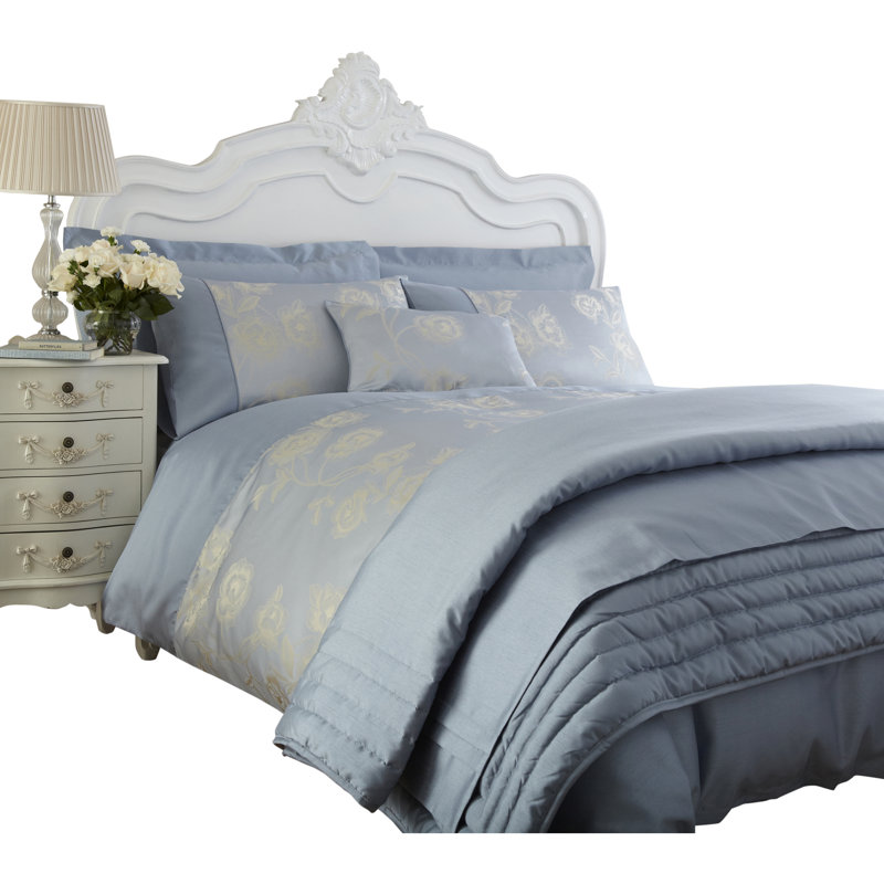 Entiat Floral Duvet Cover with Pillowcases, Single Duvet Cover , Powder Blue