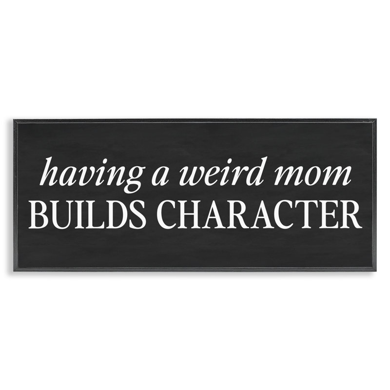 «Weird Mom Builds», giclée encadrée par des personnages, lettrée et doublée, H 10 po x l 24 po, Giclée encadrée noir minuit