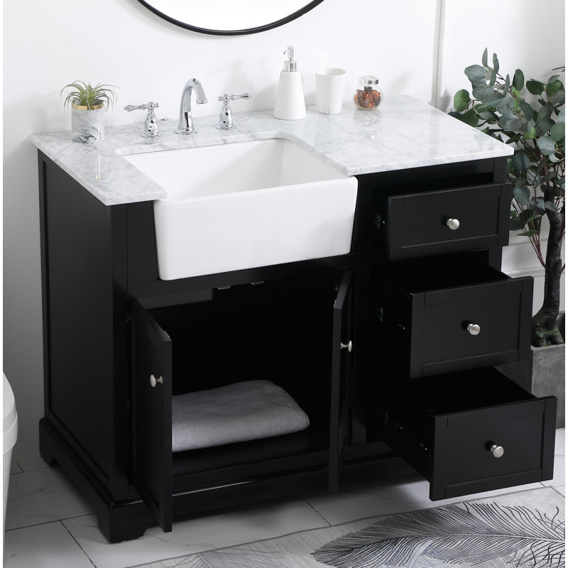 Ensemble de meuble-lavabo simple 42 po Pardue, Noir