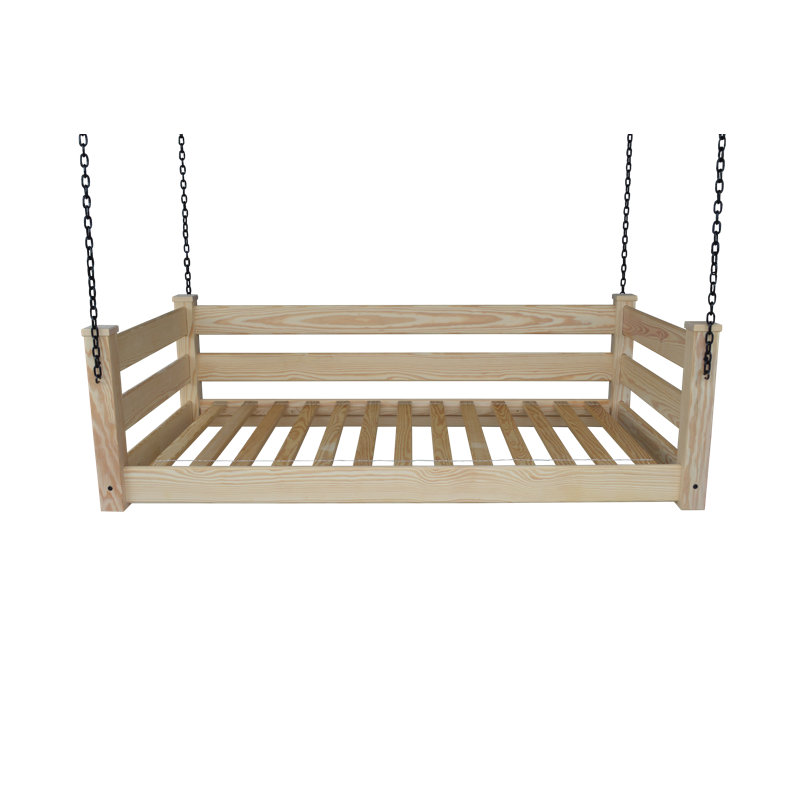 Adrow Solid Wood Hanging Daybed, Twin, Unfinished
