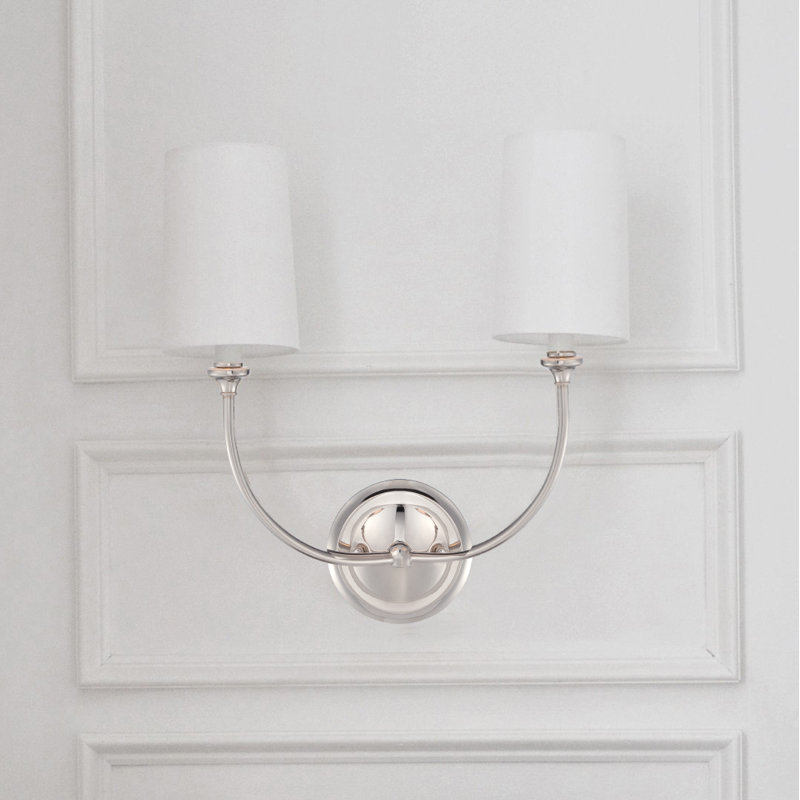 Applique murale à bras 2 lumières Mikrut, Nickel poli