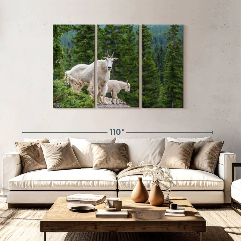 Brampt Cliff Mountain Goats, 48" H x 74" W