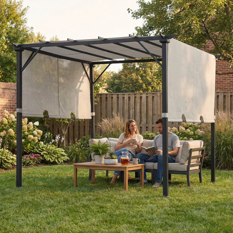 Pergola 9 x 9 pi Sunjoy, Blanc