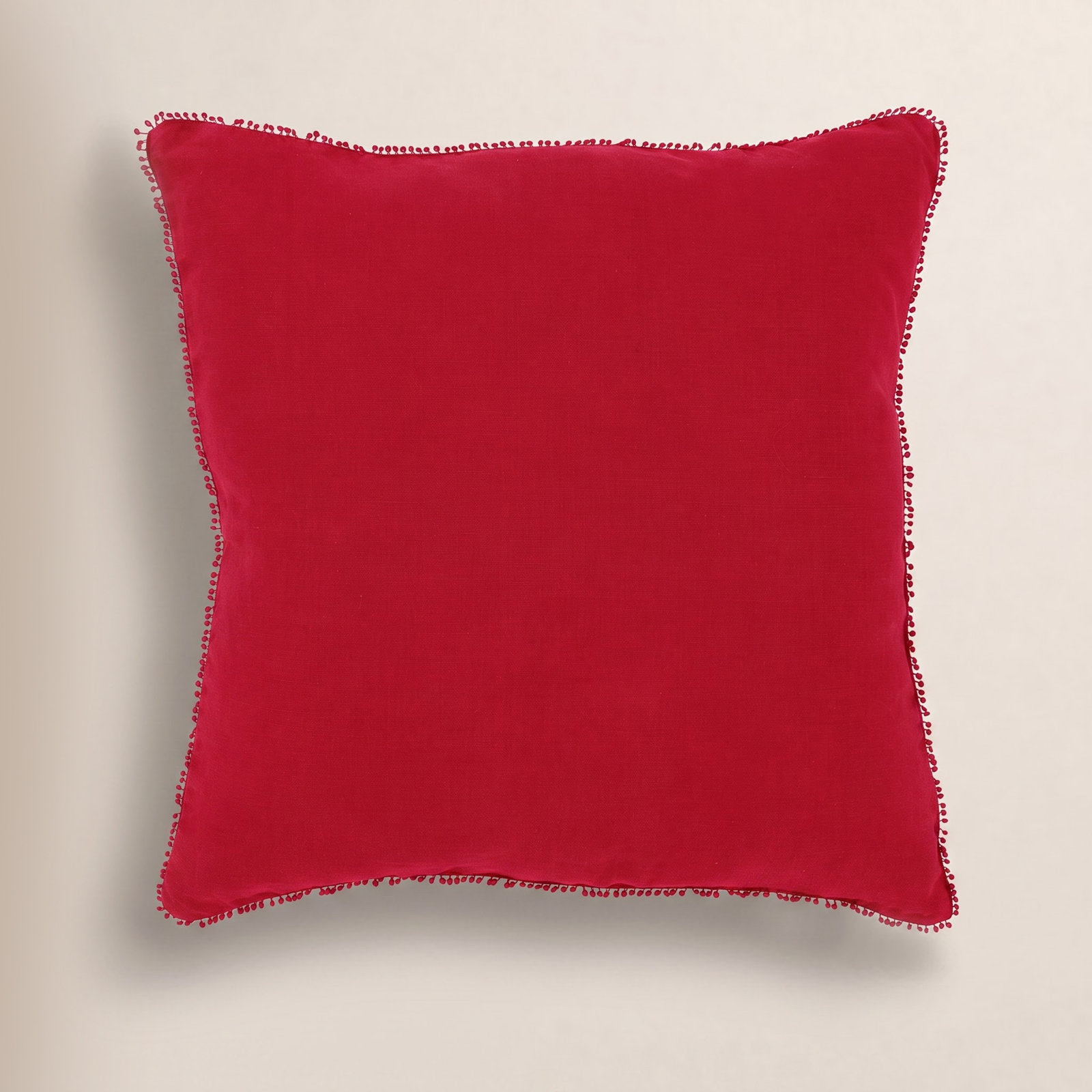 Garter 20" x 20" Linen Throw Pillow, Red