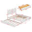 Grand lit plateforme avec tête de lit courbée, 2 grands tiroirs, cadre de lit en bois de style rustique avec lit gigogne simple TG-1899304359