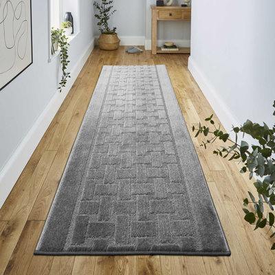  Tapis de couloir antidérapant 26 po - gris - 28 pi