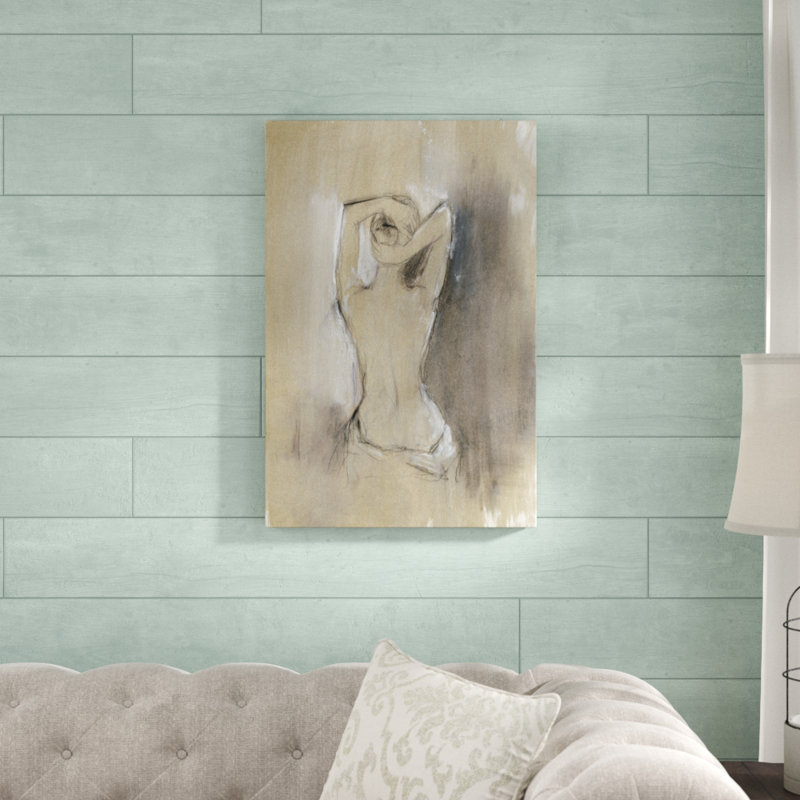 Contemporary Draped Figure I - Painting, Wrapped Canvas, 46cm H x 30cm W